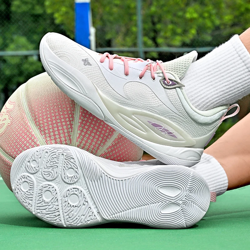 New Cool Basketball Shoes For Men Women Pink Sport Shoes Unisex Low Top Basketball Shoe Couples Hard-Wearing Outdoor Sneakers view 6