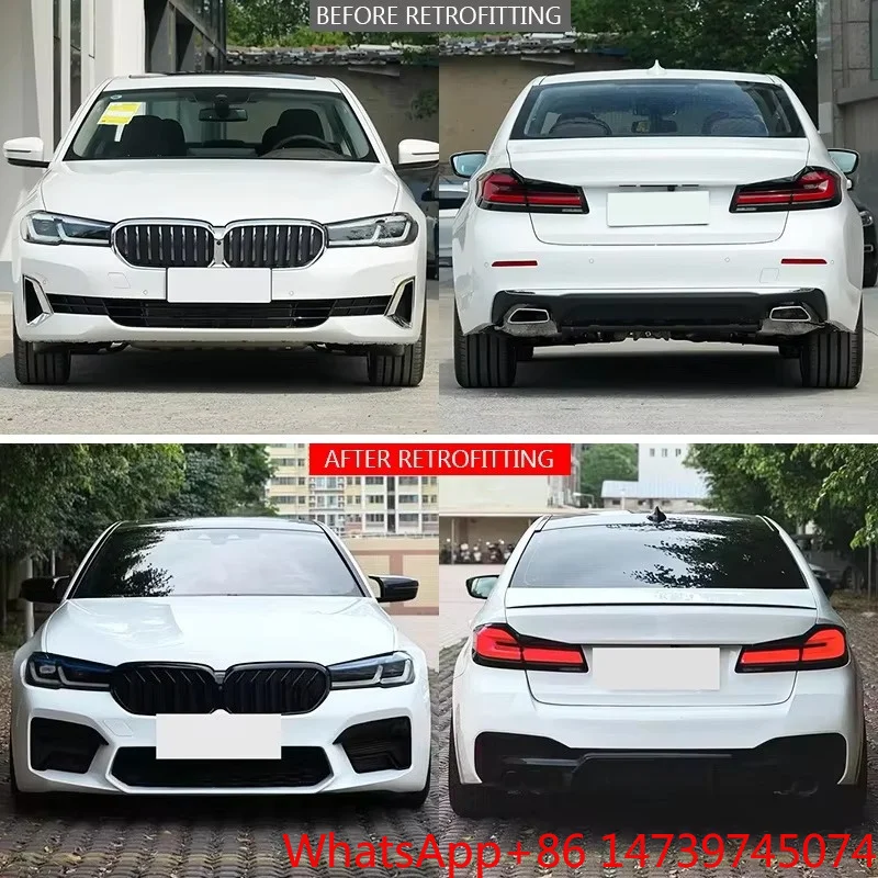 2021-2023 5 Series G30 G38 M5 Style Body Kit Front Rear Bumper Surround With Fog Light Mod PartsCar Parts Body Kit