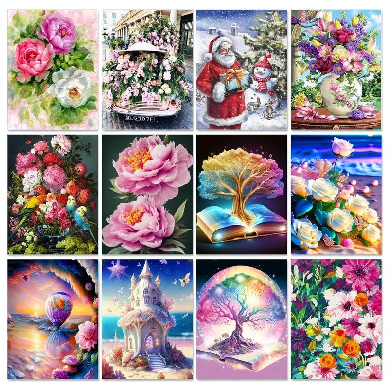 SDOYUNO 40×50cm Painting By Numbers Landsape Paint By Number On Canvas Adults Crafts Home Decoration DIY Gift Flowers Picture