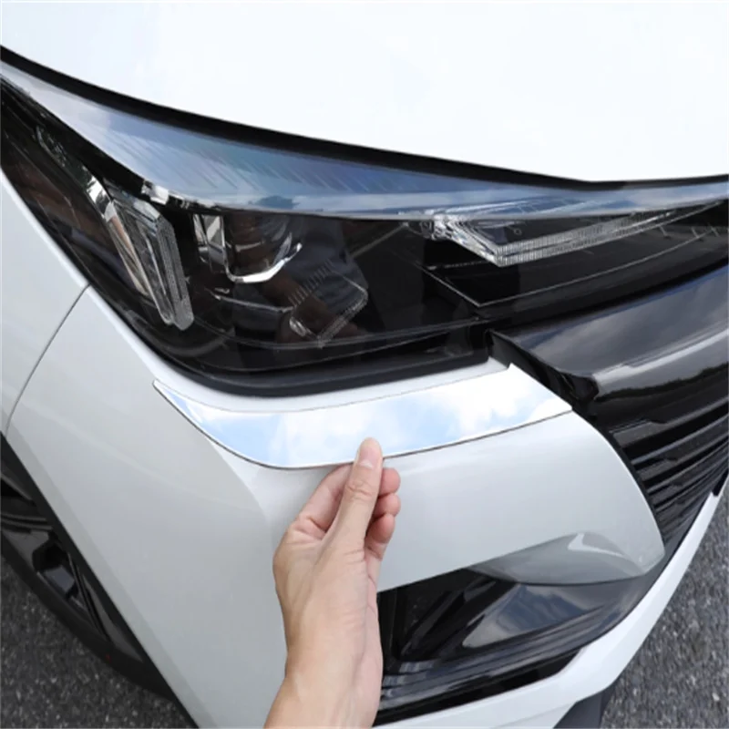 For Changan CS55 Plus 2022 - 2024 Auto Replacement Parts Headlights Eyebrow Eyelids Chrome Cover Trim Daylight Decorative Strip