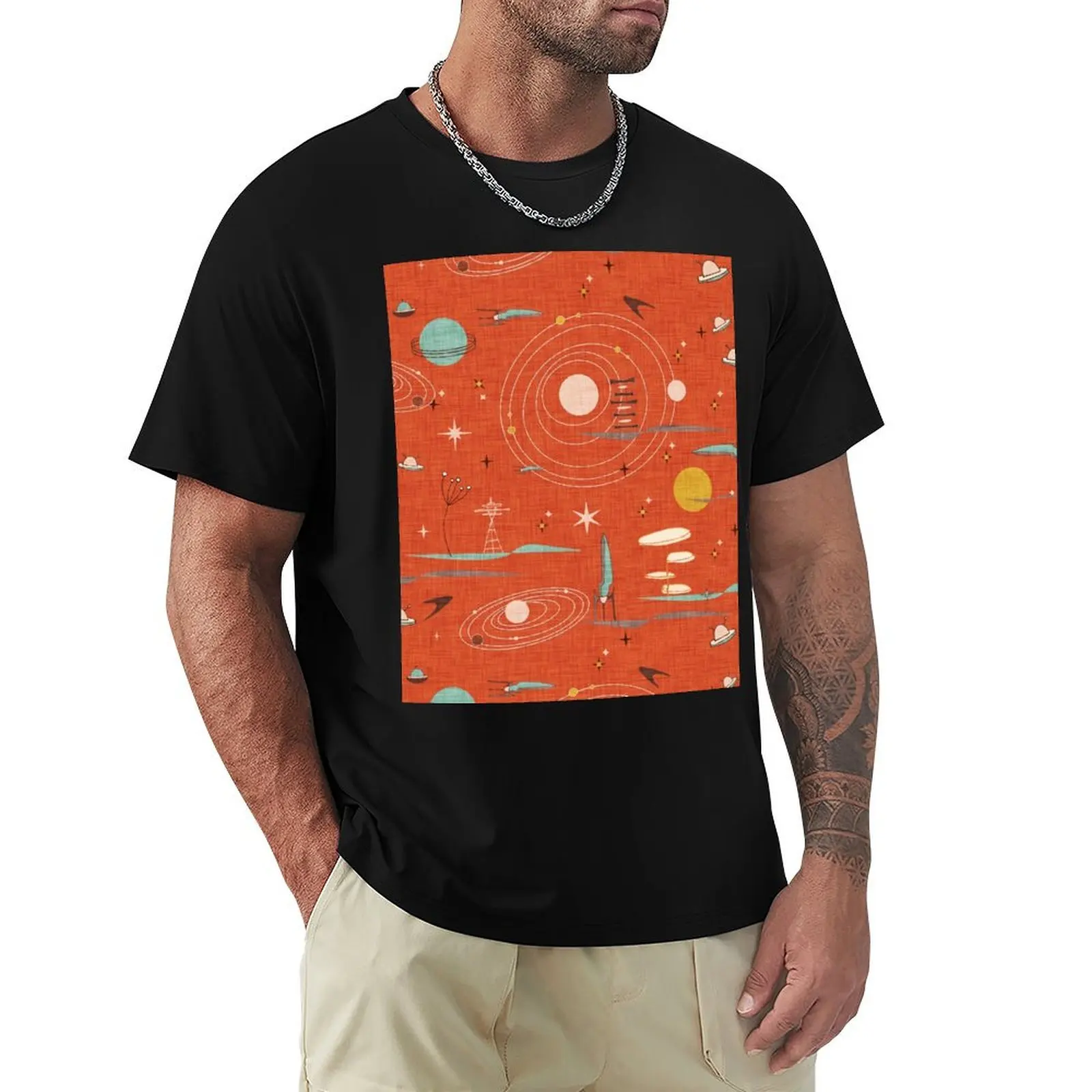 Intergalactic Adventures Red T-Shirt Holiday Casual Short Sleeve Top