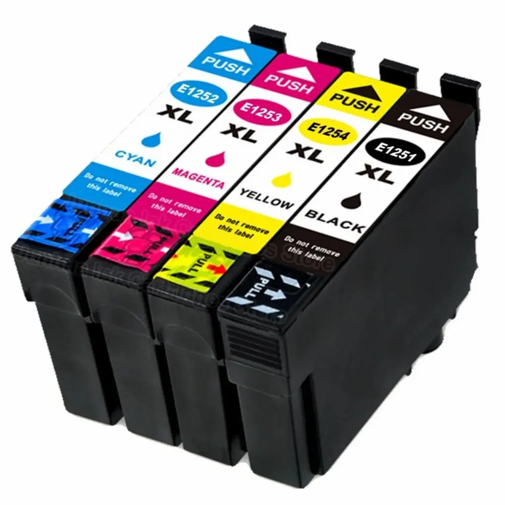 E1251 E1252 E1253 E1254 4Pack (1B+1C+1M+1Y) Compatible Ink Cartridge for EPSON Stylus Stylus NX125 127 130 230 420 NX625