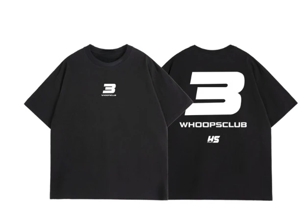

2025 Fashion 100% Cotton unisex T-shirt size 3 and Whoops Club letter printed casual T-shirt suitable for both men and women