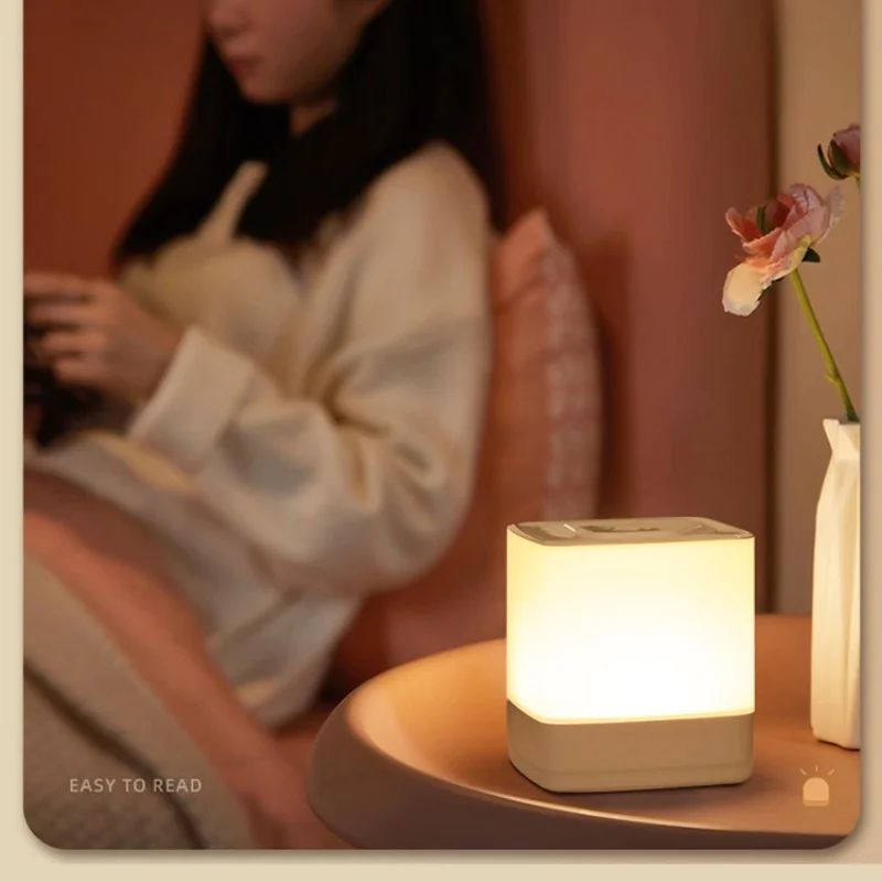 Imagem -03 - Modern Minimalista Vento Carregamento Toque Led Bedside Lamp Soft Touch Nightlight Quente Luz Ambiente com Sono Proteção para os Olhos Quarto