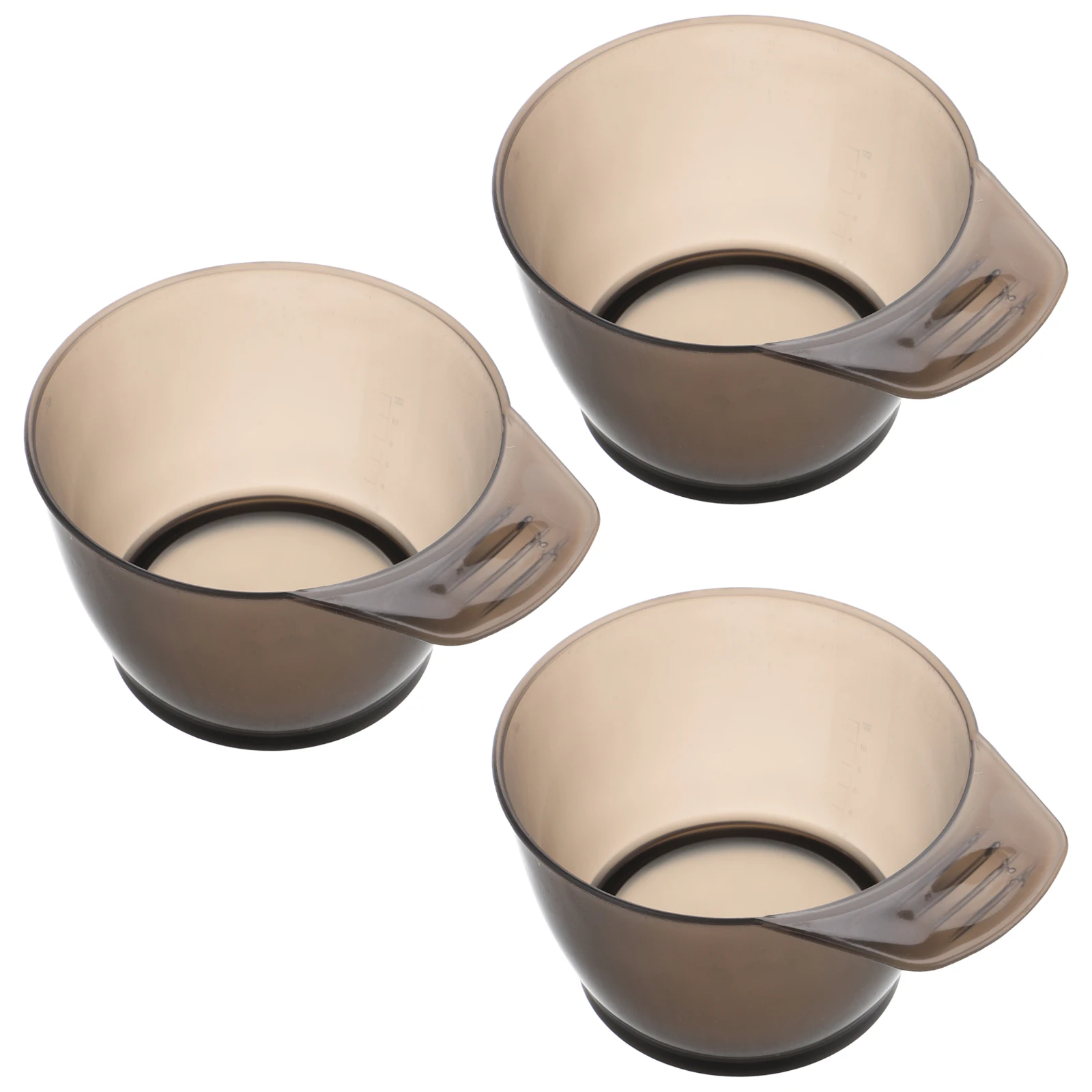 

3pcs Transparent Dye Color Mixing Bowls For Salon Diy Coloring Bowl Tinting Tools Durable Plastic Hair Color Measuring Bowls