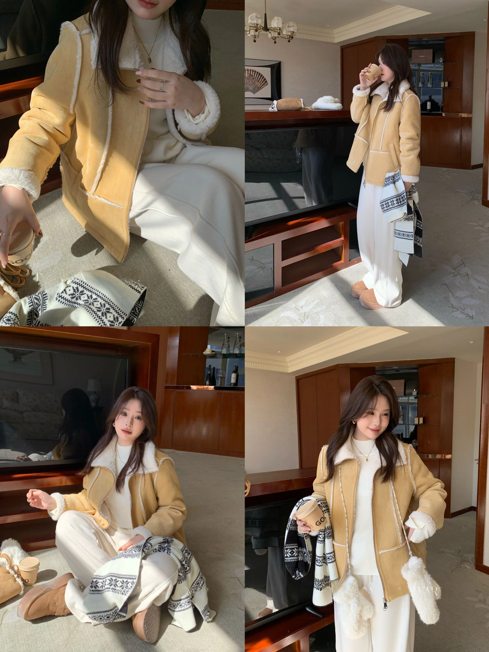 

plus Size Women's Cotton Jacket Warm Winter Coat Zipper Closure Korean Style Straight Cut Long Sleeve Collar Thickened