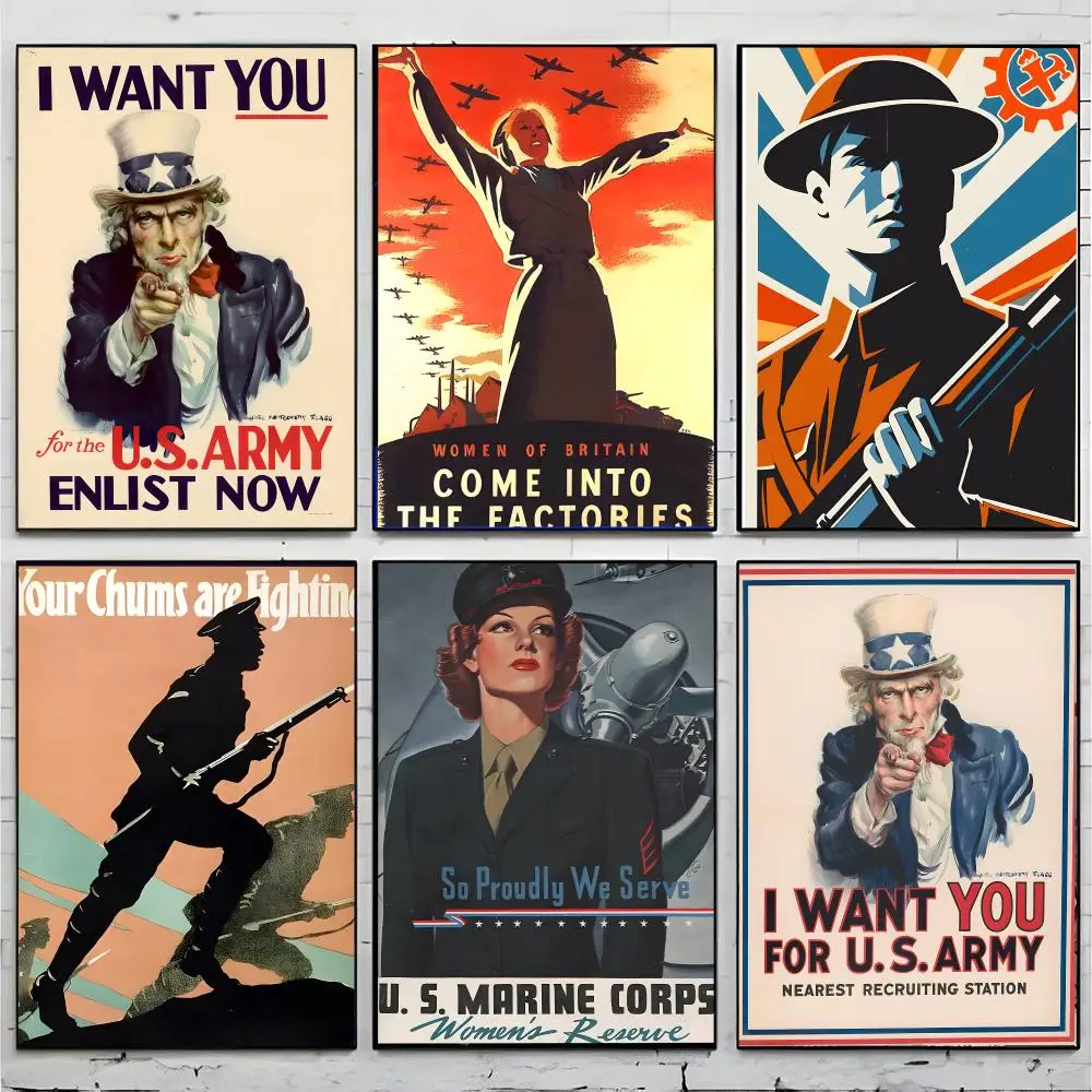 Art Poster R-Retro Recruitment Poster Poster Premium Decor Art & Gift for Household Lounge Home Ornaments