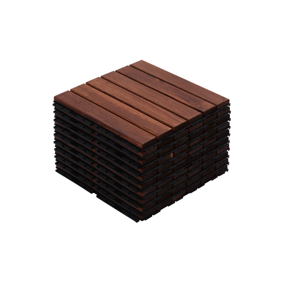 10 PCS Interlocking Deck Tiles Striped Pattern, 12