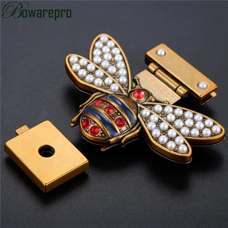 bowarepro DIY Women Bee Clasp Turn Twist Lock For Handbag Bag Accessories Shoulder Bag Purse Gift Metal Lock for DIY Bag 81*70mm