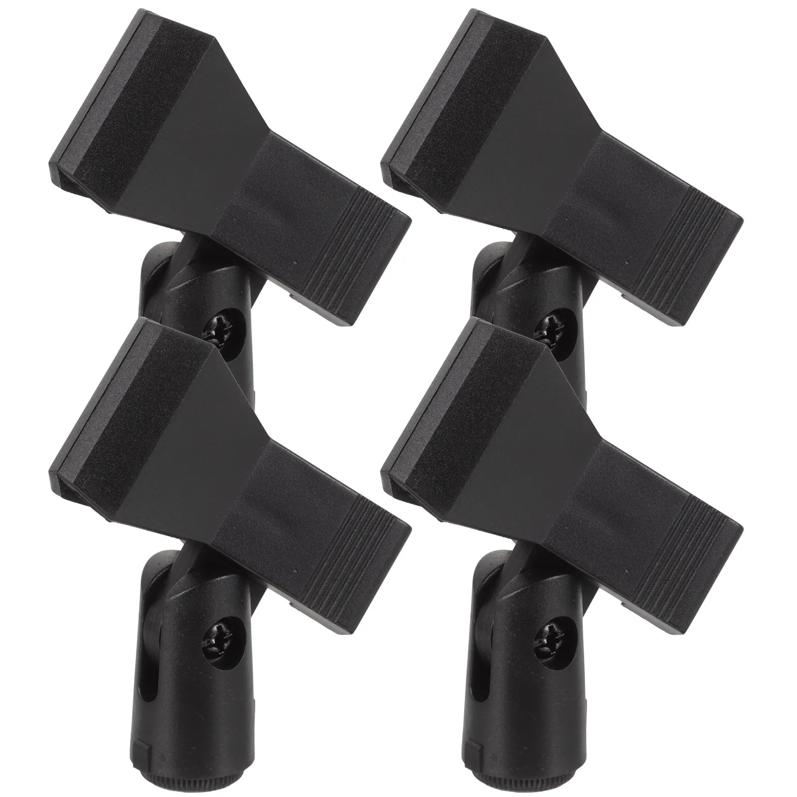 

4Pcs Microphone Clip Universal Mic Clamp Durable Plastic Holder for Wired Wireless Microphones Replacement Accessory