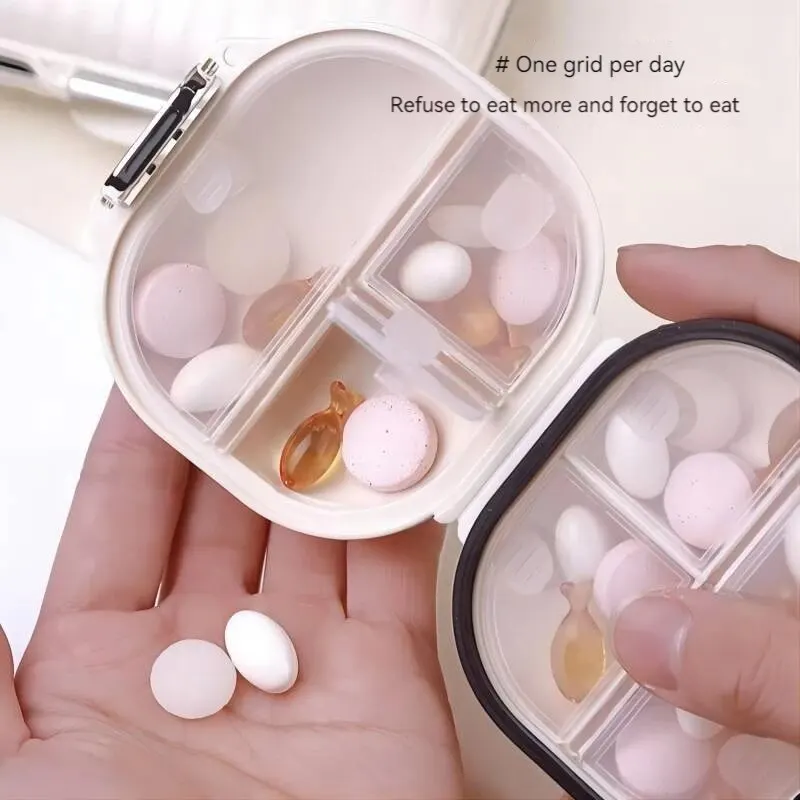 Portable Pill Box Seven Days A Week Dispenser Sealed Box Elderly Pills On The Go Sealed Moisture And Humidity Resistant