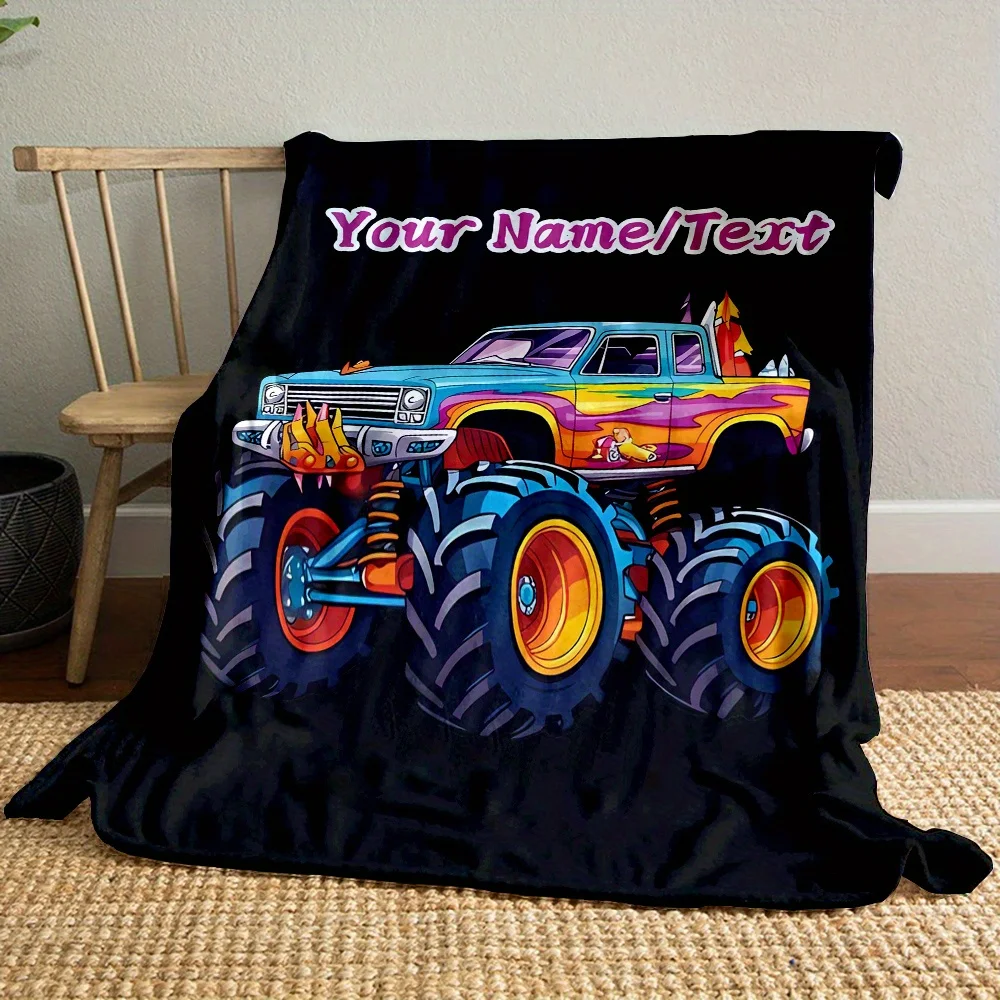 Personalized Hot Rod Muscle Car Art Blanket Throw for Garage Decor Gift Pop Art Automotive Retro Style Couch Cover Accent