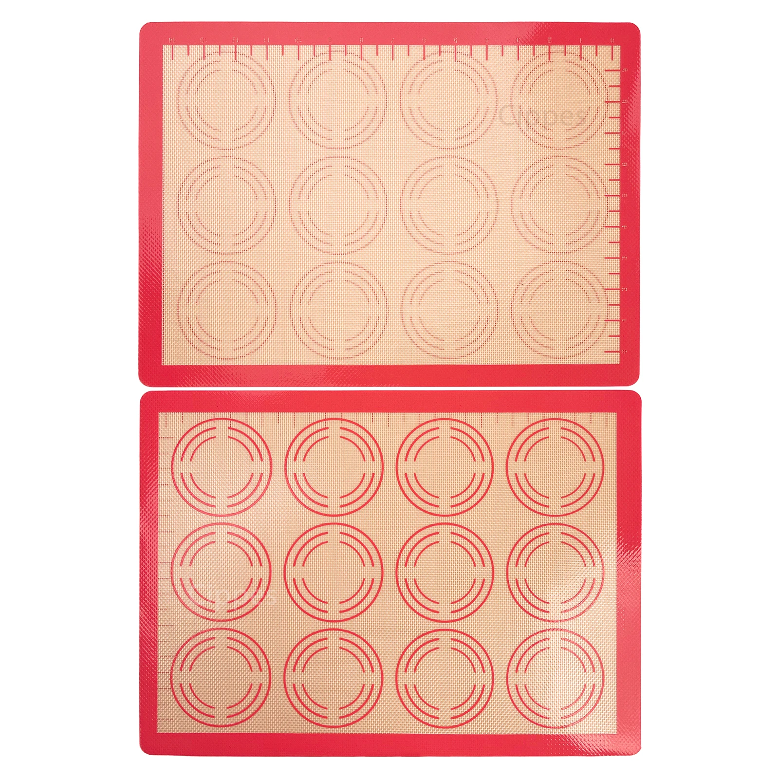 Silicone Baking Mat for Oven, Reusable Non-Stick Heat Resistant Bakeware Sheets with Measurements, for Cookie Macaron Pastry