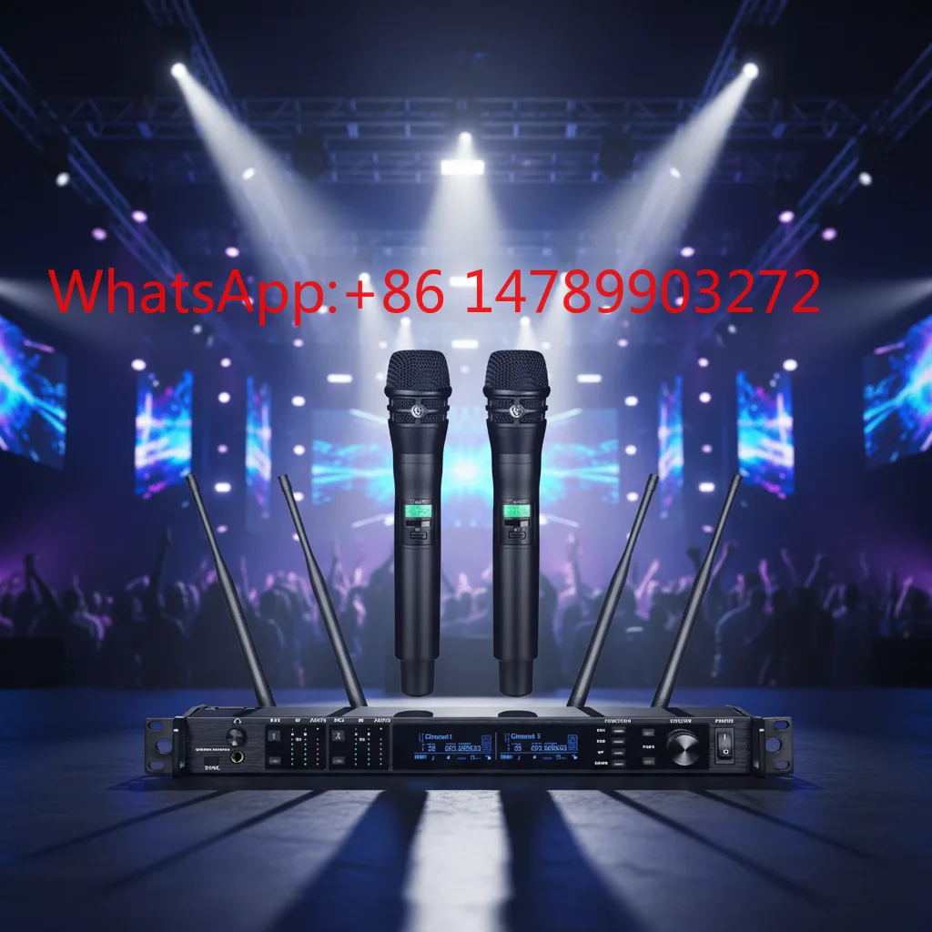 

AD4D Dual Channel UHF Wireless Microphone KSM8 Metal Handheld True Diversity Mic for Stage Karaoke