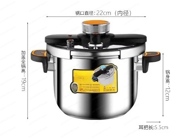 Select Hot Model 304 Stainless Steel K-type Pressure Cooker Thickened Explosion-proof Knob Type Pressure Cooker For Home Use