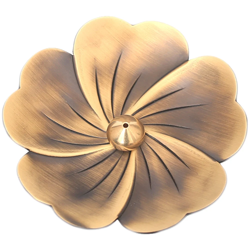 

Brass Incense Burner Flower Shape Design Stick Holder Corrosion Resistant Sturdy Desk nament Retro Style High Temp