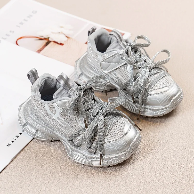 2024 Children Sneakers for Girls Autumn New Fashion Korean Style Soft Comfortable Casual Anti-slippery Sweet Bowtie Sports Shoes