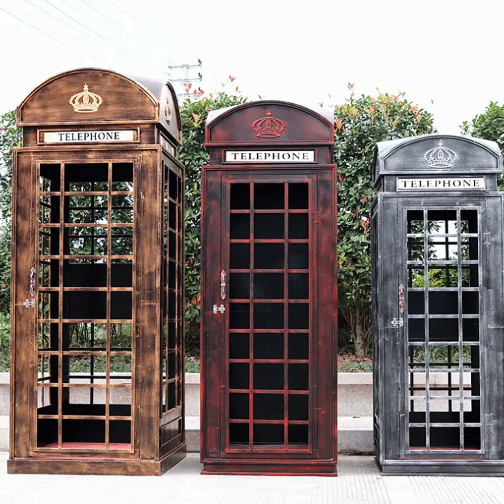 

High Quality Antique Atrovirens British Telephone Booth Outdoor Booth For Wedding Decoration