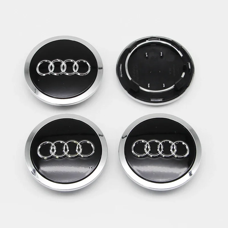 4PCS 60/61/68/69/77/135mm Car Wheel Hub Caps Emblem Badge Stickers Decoration For Audi S RS A4 B8 B6 B9 B7 A3 8P 8L A6 C7 C5