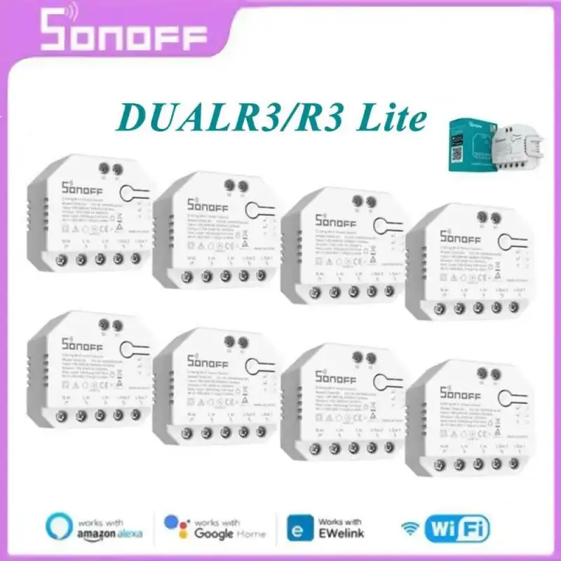 SONOFF DUALR3 Dual R3 Lite Smart Wifi Curtain Switch for Electric Motorized Roller Shutter Control Via Alexa Google Home eWeLink