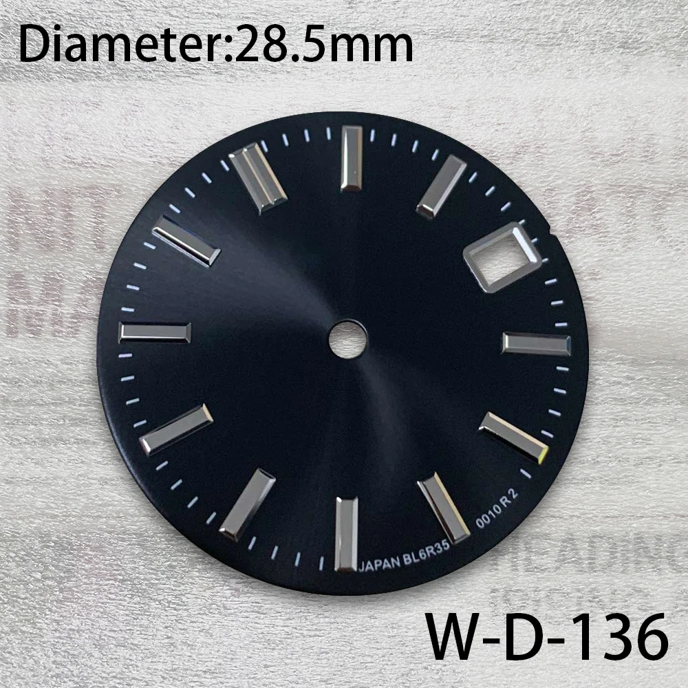 28.5mm G S 로고 다이얼, 햇빛 다이얼, NH35, NH36, 4R, 7S 무브먼트, 발광 하이 퀄리티 시계 수정 액세서리