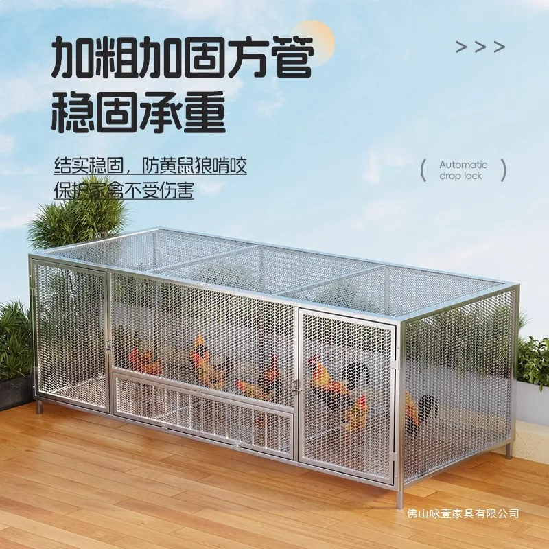 Outdoor chicken and duck cage pet pigeon breeding special cage dog cage extra large household duck and goose barbed wire rabbit view 3