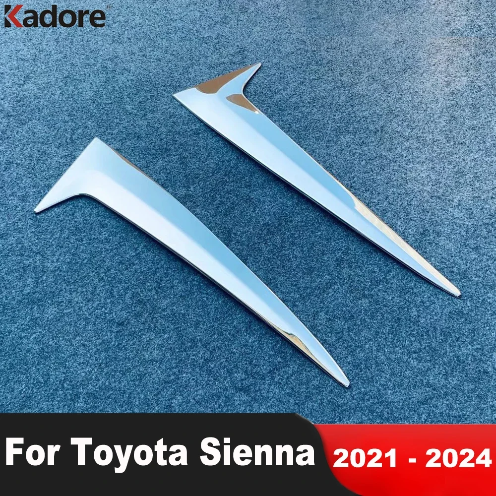 Rear Window Spoiler Cover Trim For Toyota Sienna 2021 2022 2023 2024 Chrome Car Side Wing Triangle Frame Trims Accessories