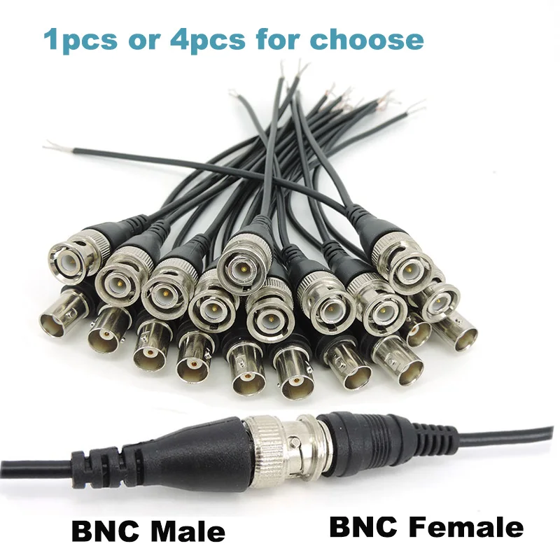 BNC male female cable shielding plug connector Pure copper jumper Q9 monitoring coaxial signal video tail 19cm Welding free J17