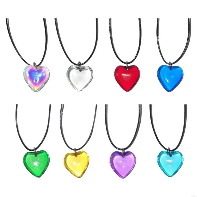 

X7XB Heart Necklace Female Temperament Niche Net Red Collarbone Chain Korean Version