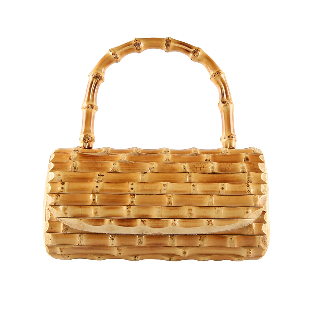 

Nilerun Brand Fashion Wood Rattan Straw Women's Evening Bag Unique Handmade Small Natural Bamboo Rhizome Root Purse Handbag