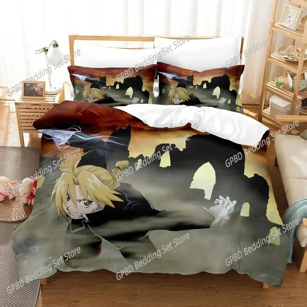

Anime Fullmetal Alchemist 3D NEW Duvet Cover Pillowcase Bedding Set Adult Girl Bedroom Decoration Children Single Double Large