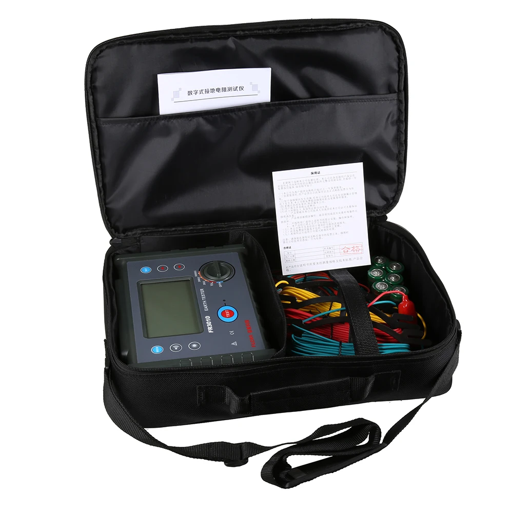 FR3010 Earth Resistance Tester 0~600V Digital Ground Voltage Test Earth Resistance Meter 0.00~3000ohm Low Resistance Ohmmeter