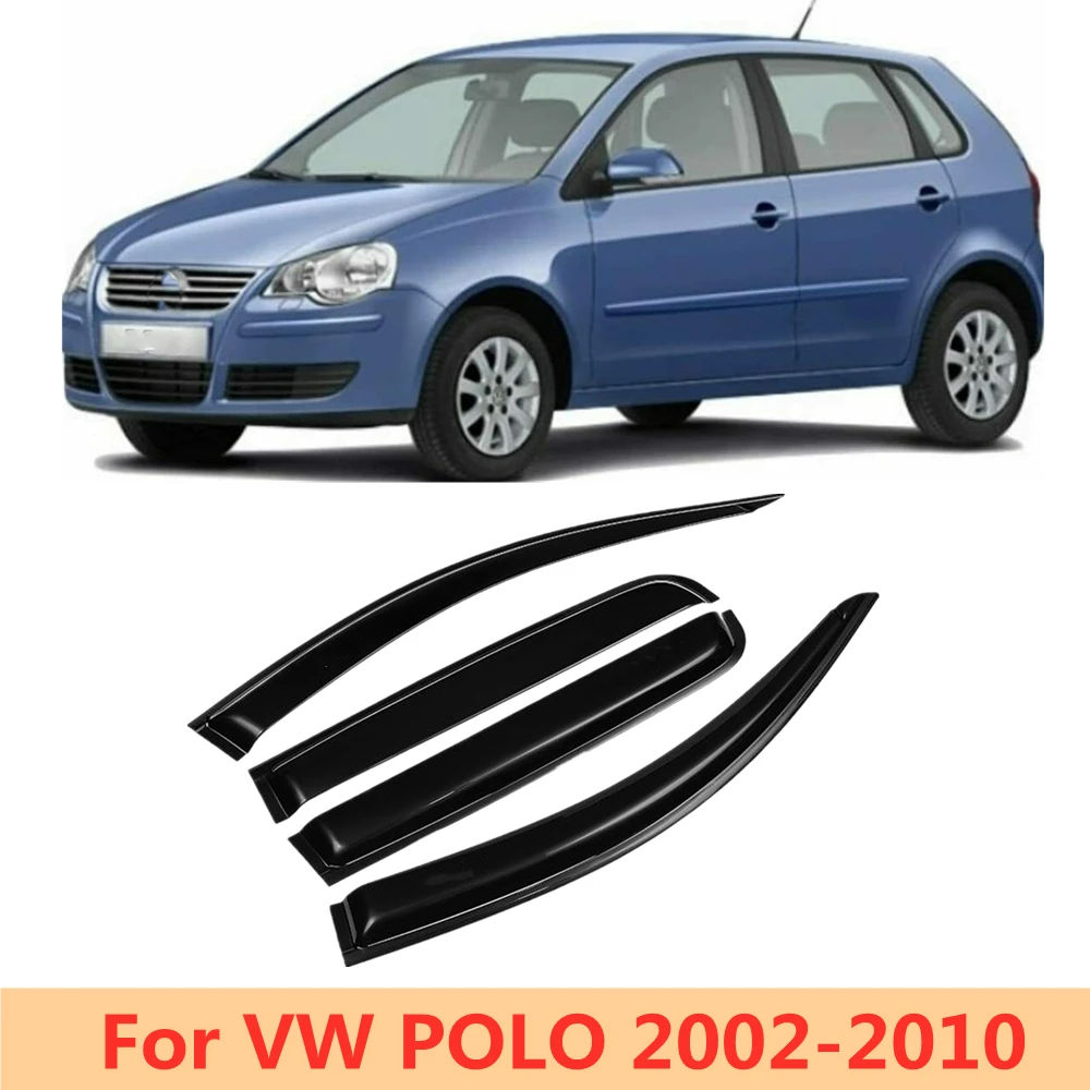 For Volkswagen VW Polo 2002-2010 Door Window Visor Rain Sun Guard Deflector Trim Shade Awning Shelter Raincoat Cars Accessories