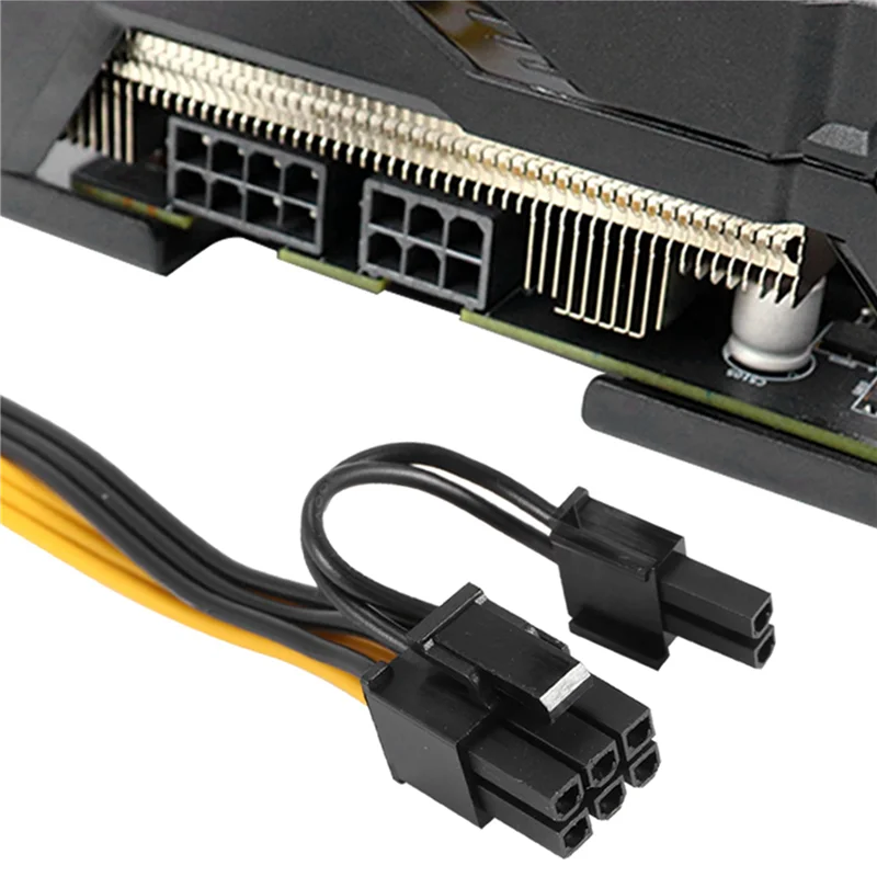 

6 Pcs 6 Pin PCI-E to 8 Pin (6+2) PCI-E (Male to Male) GPU Power Cable 50cm for Graphic Cards Mining HP Breakout Board