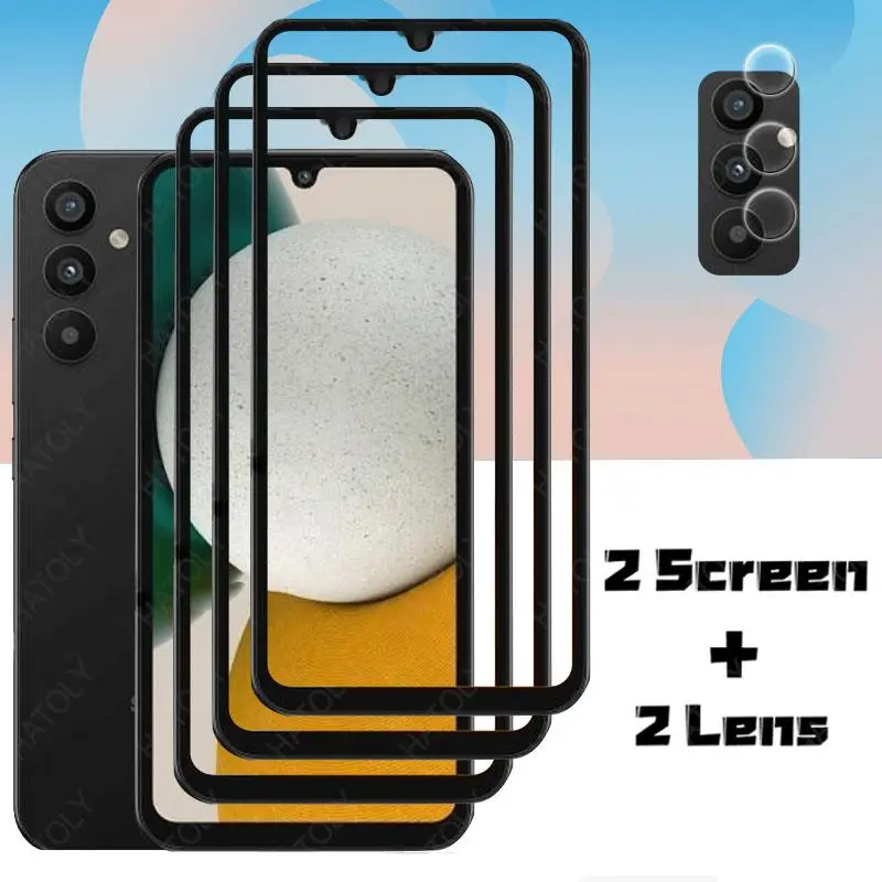 4-in-1 For Samsung Galaxy A34 Glass For Samsung A34 Full Cover Tempered Glass Screen Protetor camera lens Film for galaxy A34