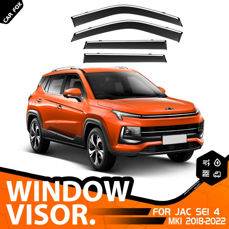 

For JAC Sei 4 2018-2023 Plastic Window Visor Vent Shades Sun Rain Deflector Guard 4PCS/SE For JAC Sei 4 2018-2023