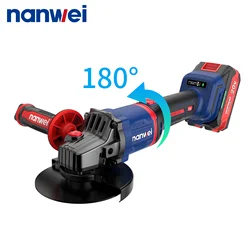 NANWEI Cordless Angle Grinder 20V Lithium-Ion Battery Machine Cutting Electric Angle Grinder Power Tool 125mm