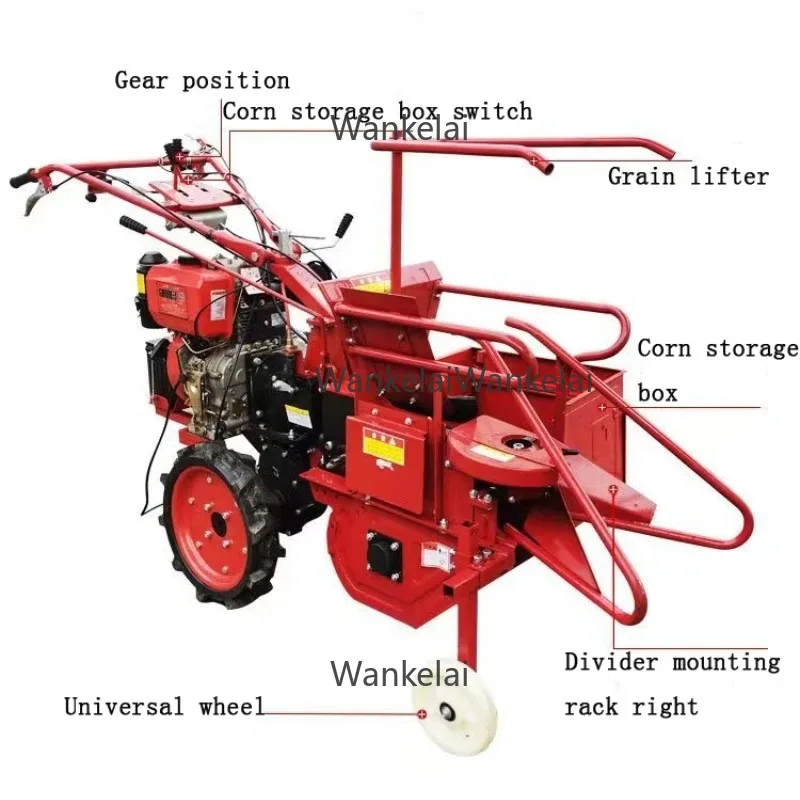 High-efficiency Easy-to-operate Small  Engine Corn Harvesting Machine Hand Push Single Row Corn Harvester Machine