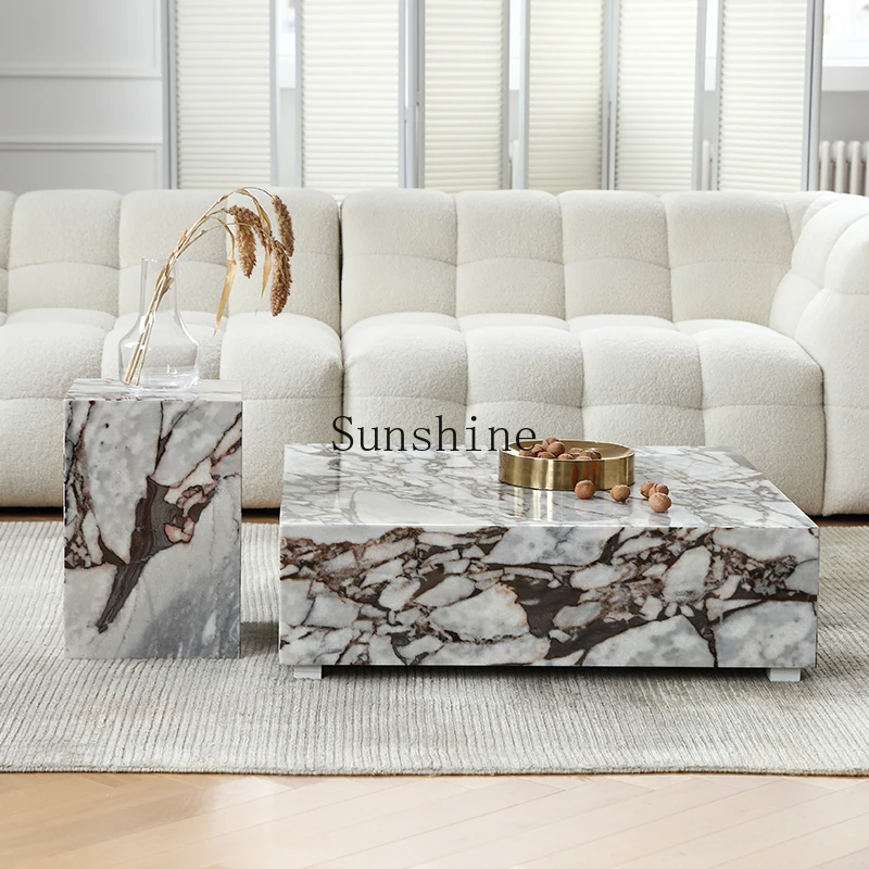 

Marble coffee table square minimalist furniture