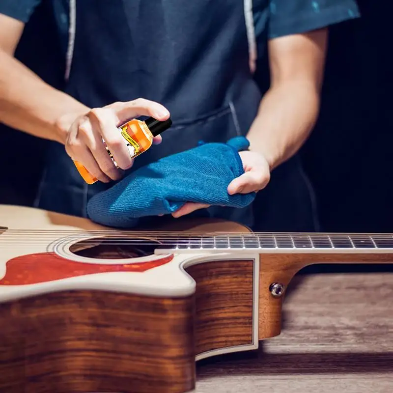 Guitar Oil Guitar Polish Cleaner 120ml Multi-Purpose Polishing Oil With Cleaning Cloth For Guitar Cleaning And Maintenance