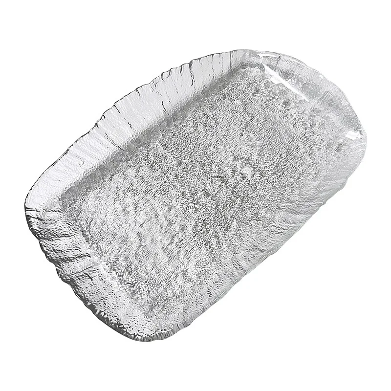 

LMM irregular pattern retro fruit snack plate household simple rectangular ice dew plate