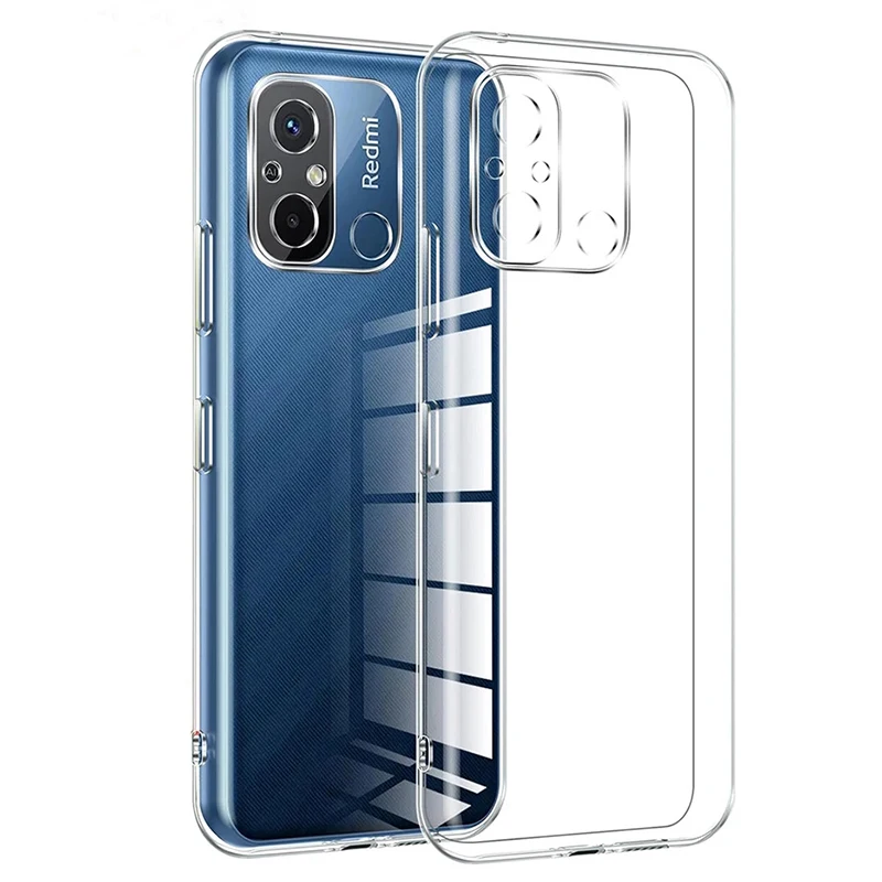 Coque en silicone transparente d'origine pour Xiaomi Redmi 13C 12C Note 13 12 12S 11 11S 11T Pro Pro + vitesse 5G 4G couverture arrière souple transparente