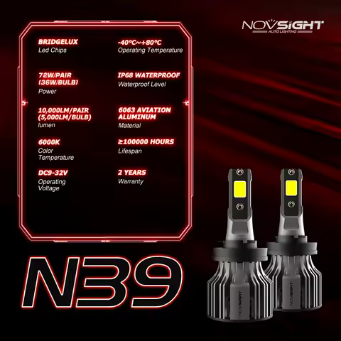 NOVSIGHT H4 Led Car Headlight H7 H11 H8 H9 H1 H3 H13 9005 HB3 9006 HB4 9007 9003 72W 10000LM 6000K Auto Headlamp Fog Light Bulbs