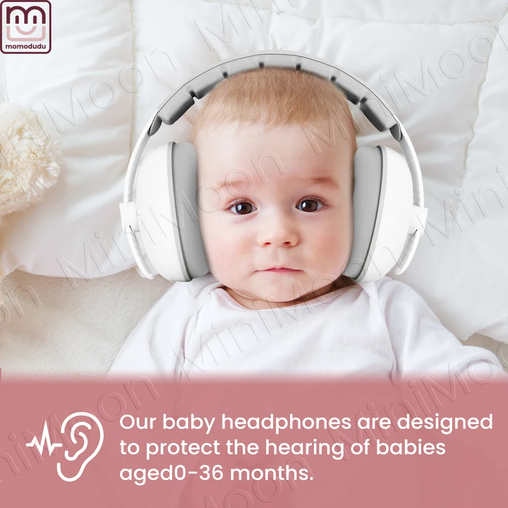 Baby Ear Protection Earmuffs & Stroller Clip, Universal Stroller Accessories for Sleep & Travel Security