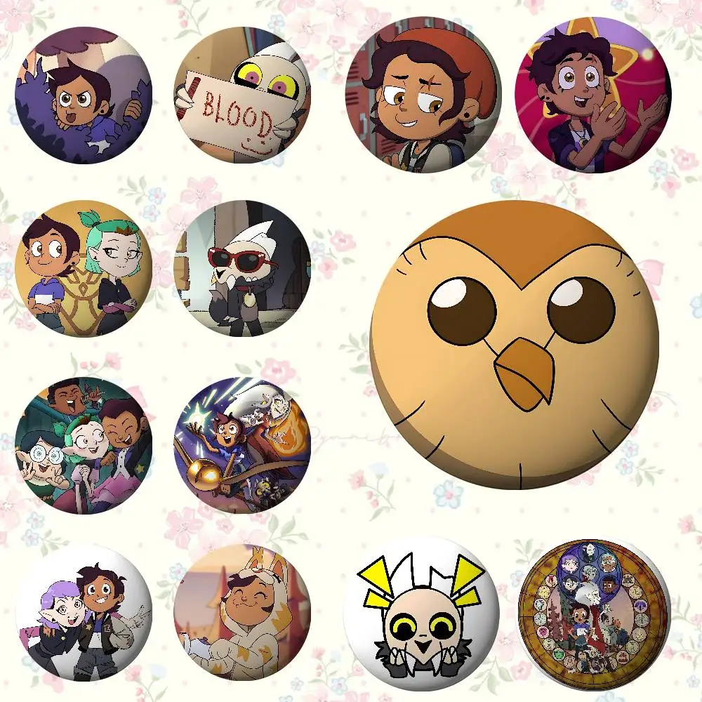 

Cute A-The Owl House-S Badges Badges Cartoon Round Brooches On Backpack Jacket Acrylic Button Pins Collection Gifts
