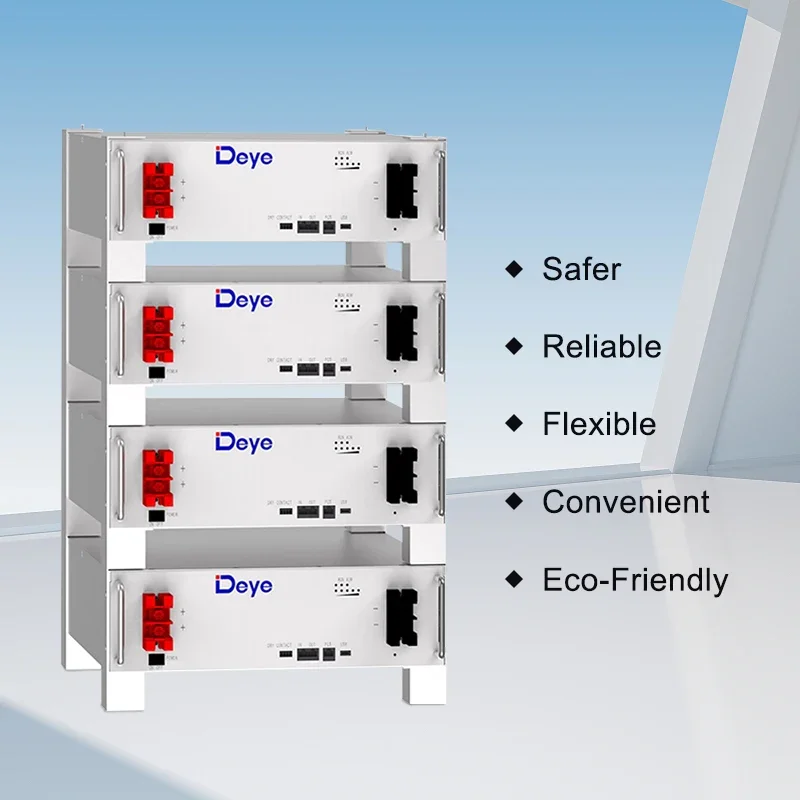 Deye-Batterie au lithium personnalisée, cellule veFePO4, 51.2V, 100Ah, 5,12 kwh, 10kwh, 20kwh, 30kwh, 50kwh, 100kwh, 200kwh, 327kwh