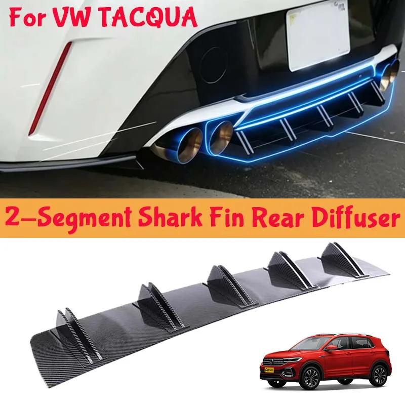 For VW TACQUA Shark Fin Rear Diffuser Split Chassis Spoiler Auto Aerodynamic Parts Aerodynamic Modification