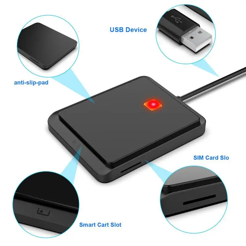 Imagem -03 - Portátil e Universal Smart Card Access Reader Usb Card Reader Acesso Comum Equilíbrio Carregado Cac