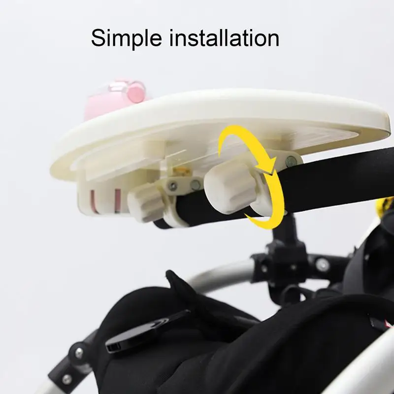 Uniwersalny wózek taca wielofunkcyjny do wózka dla dziecka uchwyt na przekąski z uchwytem na kubek i uchwytem na telefon akcesoria do wózka dziecinnego