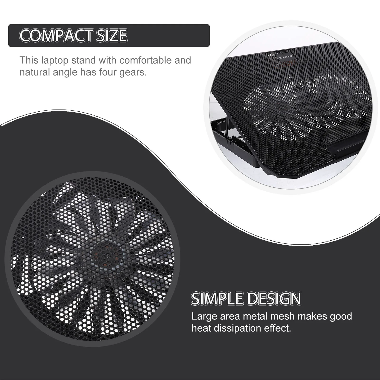 

Laptop Cooler 14 15.6 Inches Notebook Radiator USB Powered Dissipation Metal Mesh Practical Gaming St